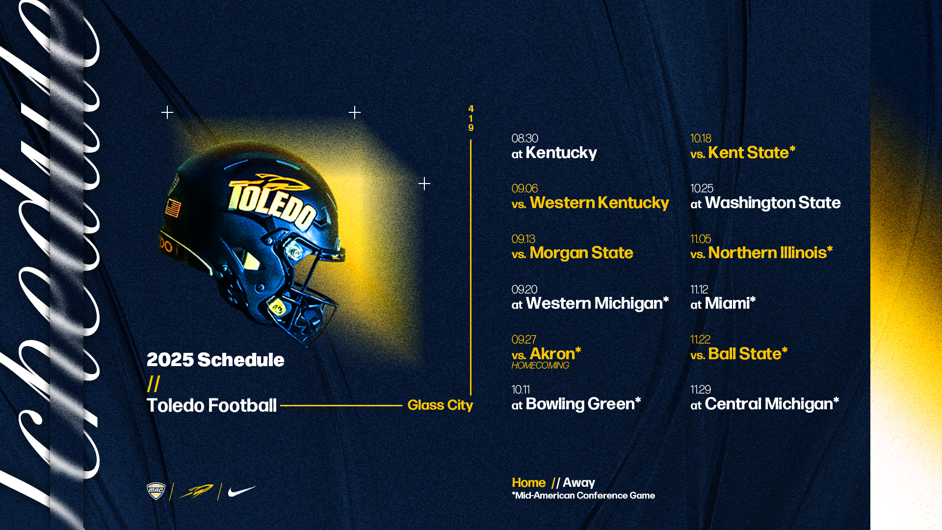 Toledo Football 2025 Schedule. Click for more information.
